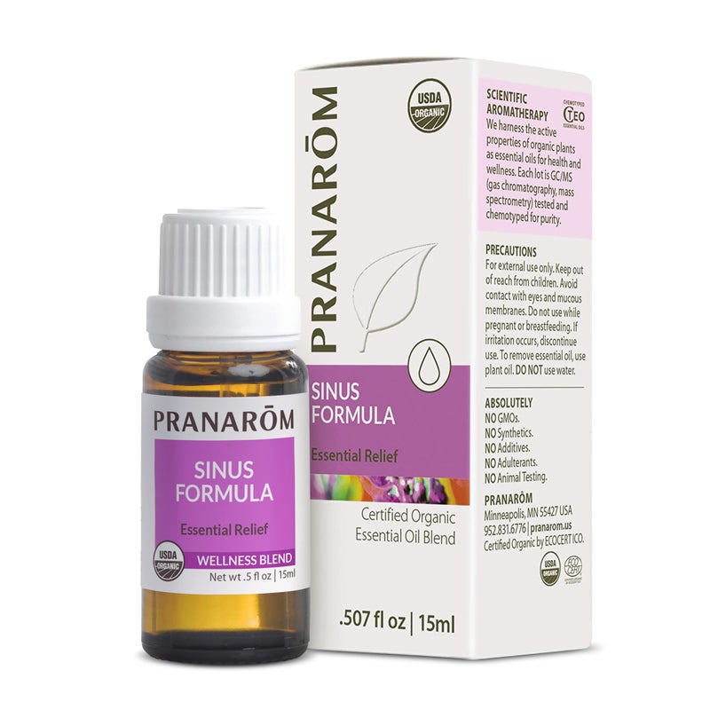 Pranarom - Sinus Formula Essential Oil Blend, Organic Essential Oils for Health, Essential Oils for Wellness, Aromatherapy Essential Oils, Certified Organic, 15ml - Image 1